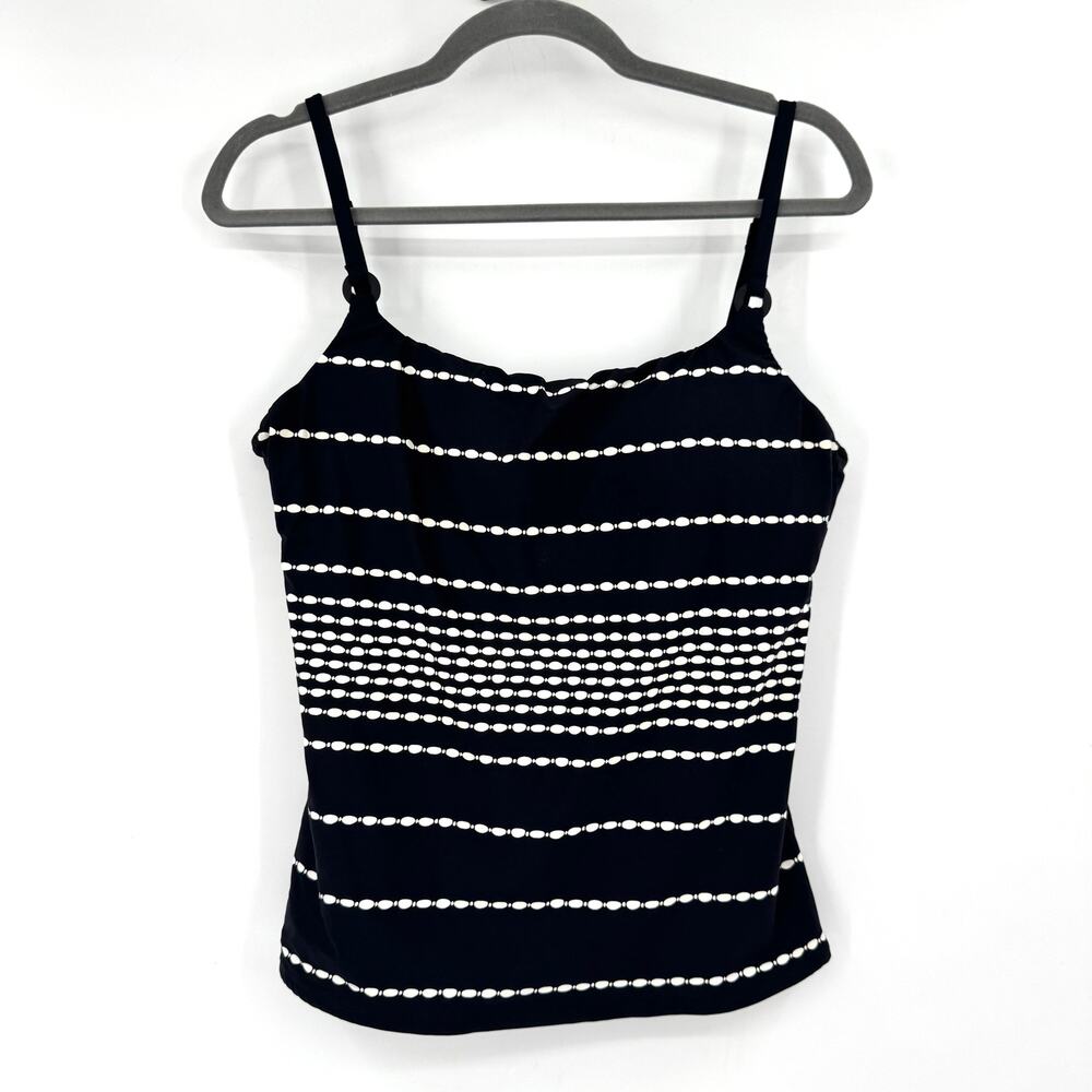 La Blanca Women City Lights Lingerie Strap Tankini Top Underwire Black US 14